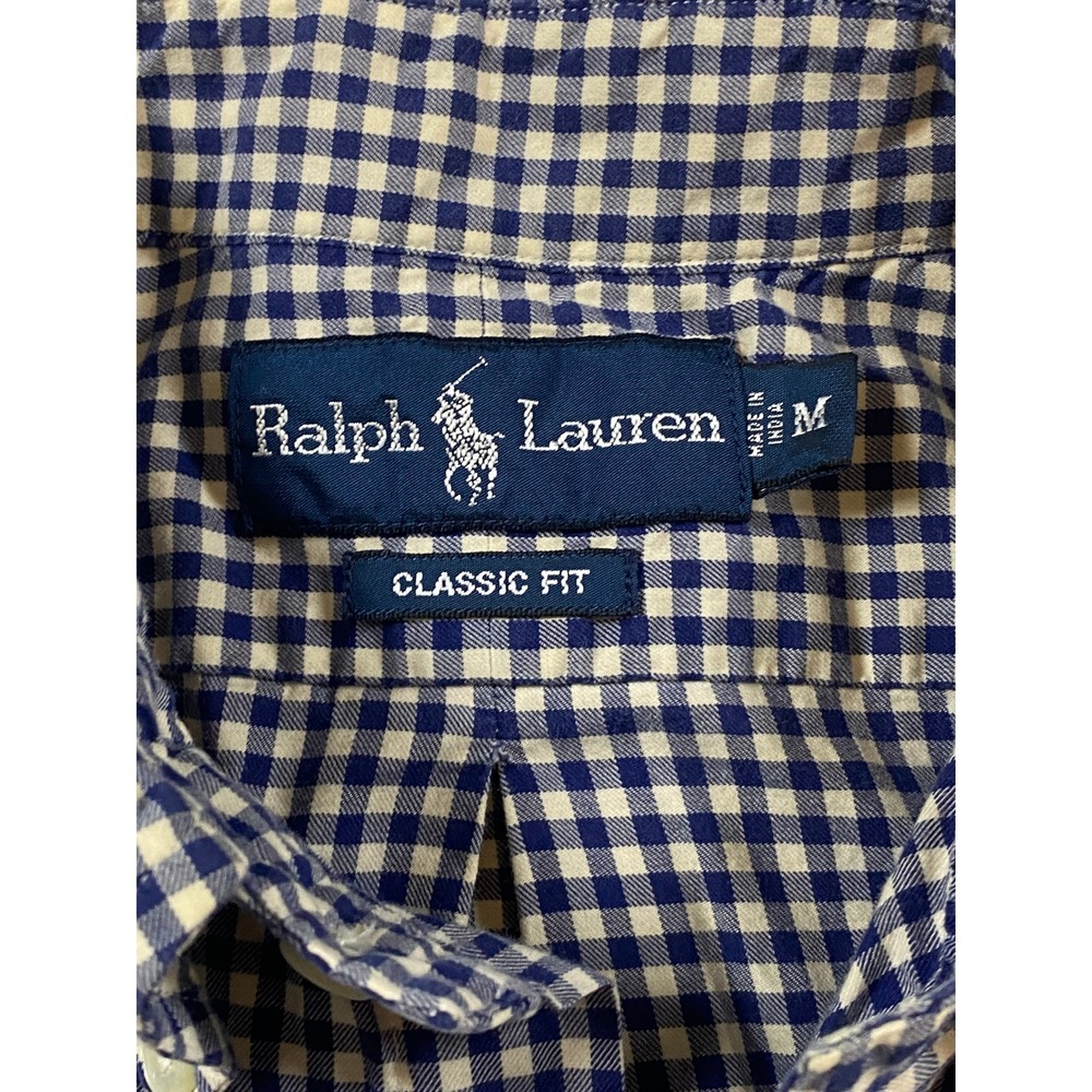 Ralph Lauren Men's Classic Fit Gingham Button Down Shirt Red Pony Logo Size M - Picture 3 of 9